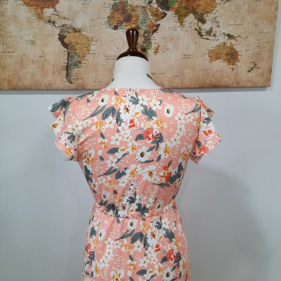 Floral ruffle boho button down maxi dress - Picture 9 of 11